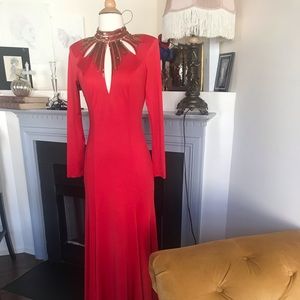 New Bebe red dress gown XS new with tag
